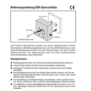 Polytron BSK 3 Blindaufsatz fr Multimediadosen (2- und 3-Loch)