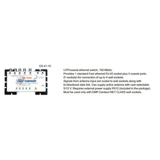 EMP Centauri UTP/Koax Ethernet-Schalter ES41-15 (Net-Class / Ethernet-over-Coax / EoC)