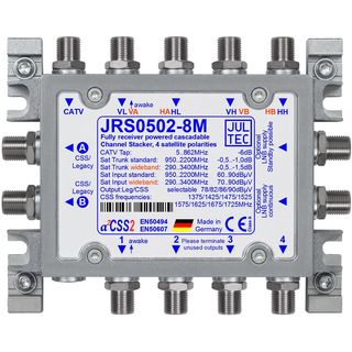 Jultec JRS0502-8X - Unicable Multischalter (2x8 UBs/IDs/Umsetzungen- aCSS2 Technologie / Docsis)