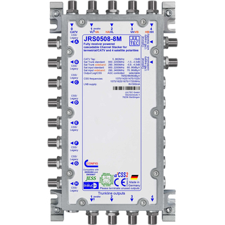 Jultec JRS0508-8X - Unicable Multischalter (2x8 UBs/IDs/Umsetzungen- aCSS2 Technologie / Docsis)