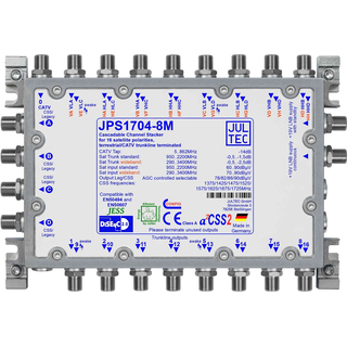 Jultec JPS1704-8X (Gen 2) Unicable Multischalter (4 Satelliten - 4x8 UBs/IDs/Umsetzungen- aCSS2 Technologie / Docsis)