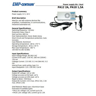 EMP Centauri PA12 2A Netzteil (Multischalter / Net-Class EoC Komponenten)