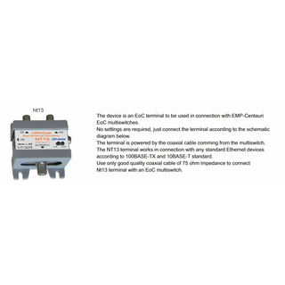 EMP Centauri EoC Terminal NT12 Ethernet-over-Coax (1x LAN/1x SAT/ 1x TV)