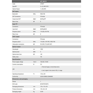 Fracarro OPT 3US TX optischer Sender (Terrestrik + DVB-S auf Optik, SC/APC)