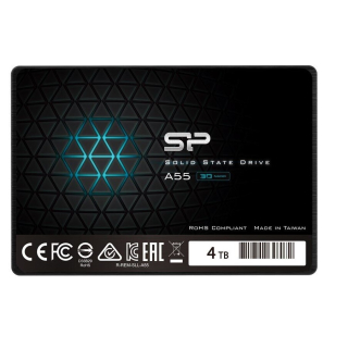 Silicon Power A55 SSD interne Festplatte 4000GB (4TB), 2.5 Zoll, SATA III 3D NAND SLC Cache Performance Boost